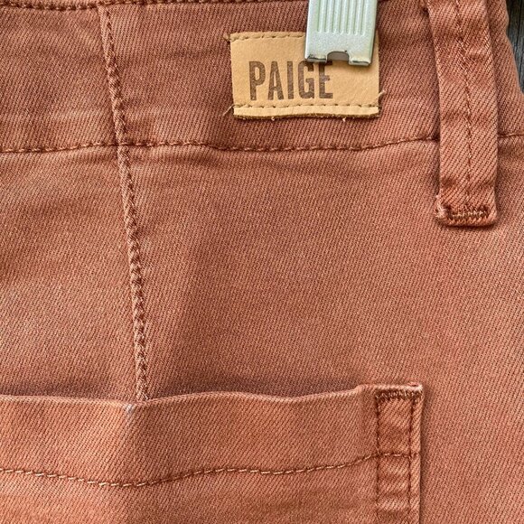 NWOT PAIGE Mayslie Pleated Cotton Twill Jeans in Vintage Mocha Womens 30 Joggers - Picture 7 of 16